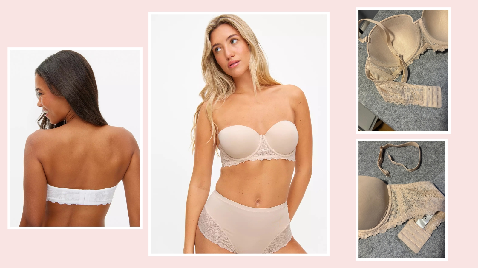 Model wearing Tu at Sainsburys strapless bra