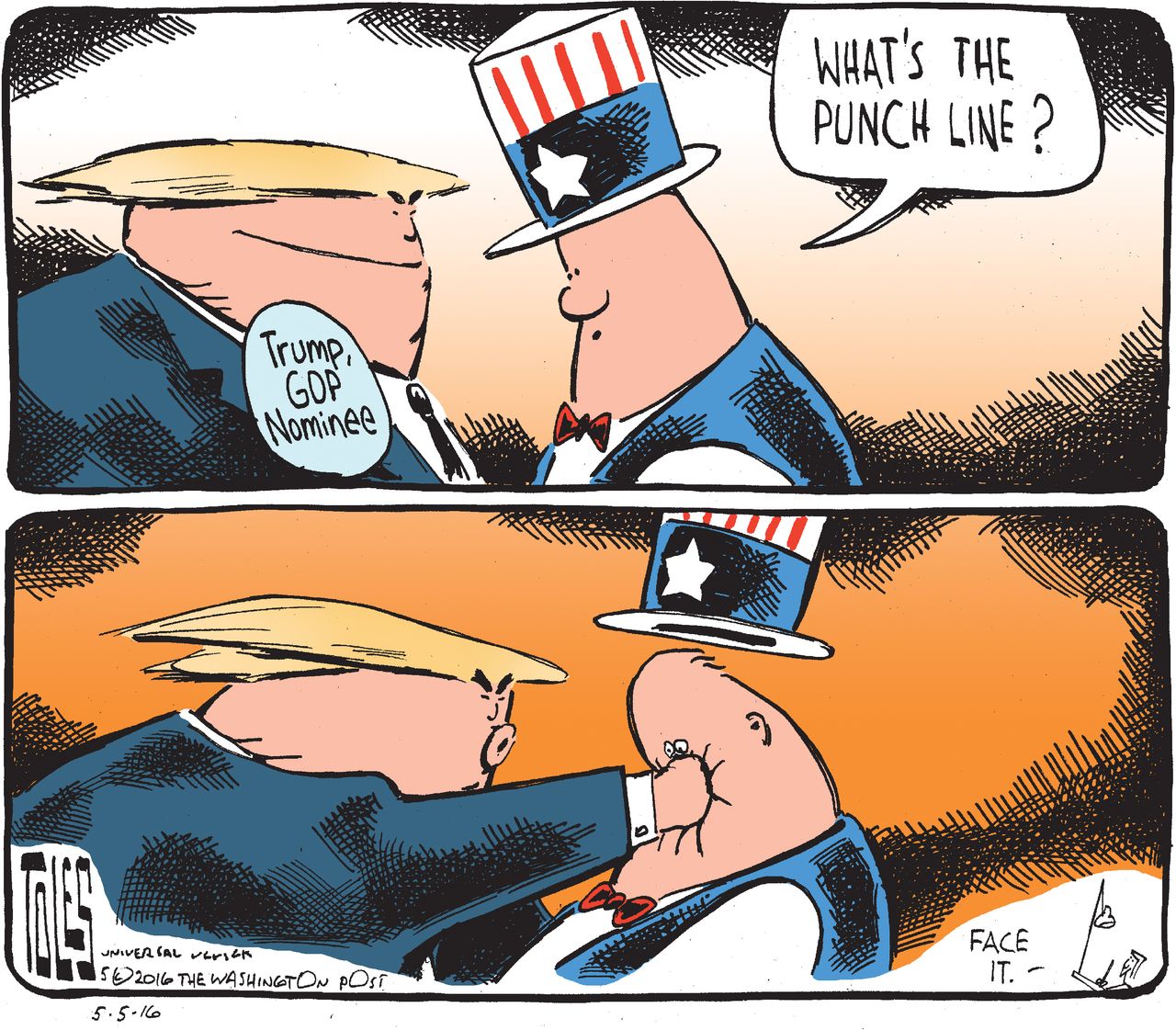 Political Cartoon U.S. Trump GOP Nominee