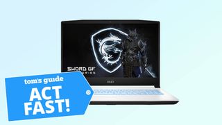 MSI gaming laptop with Tom's Guide deal tag