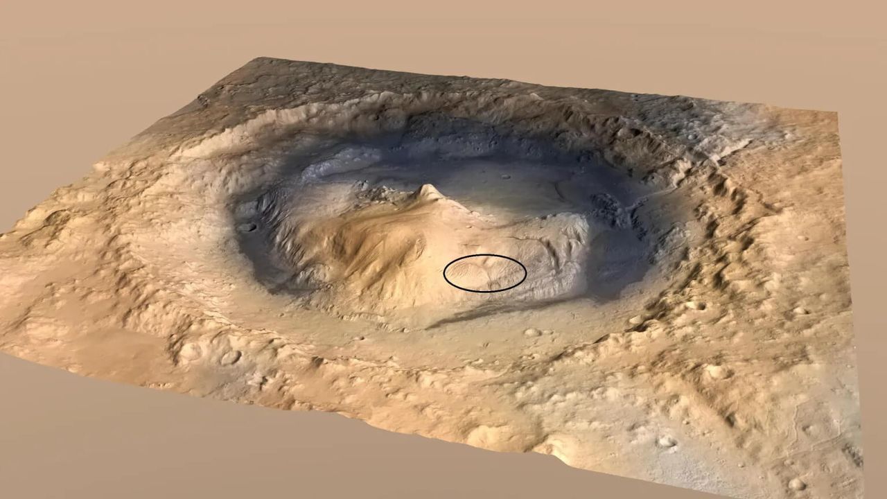 3D model of Mount Sharp on Mars.