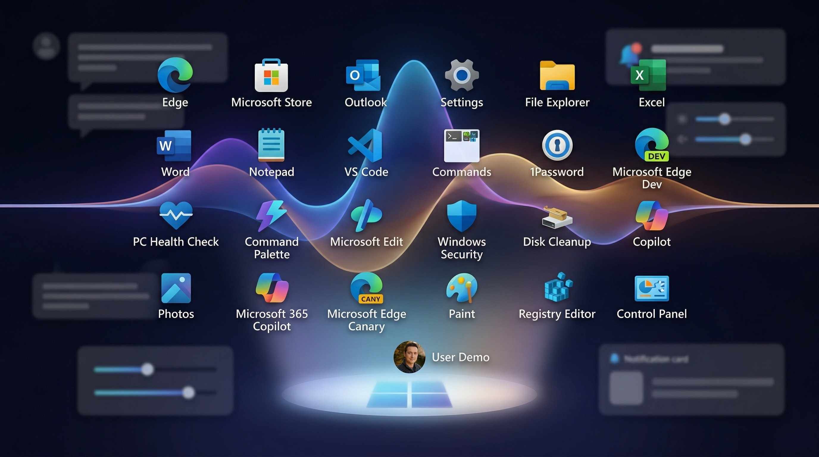 Windows 11 logo and icons in an image representing user feeedback