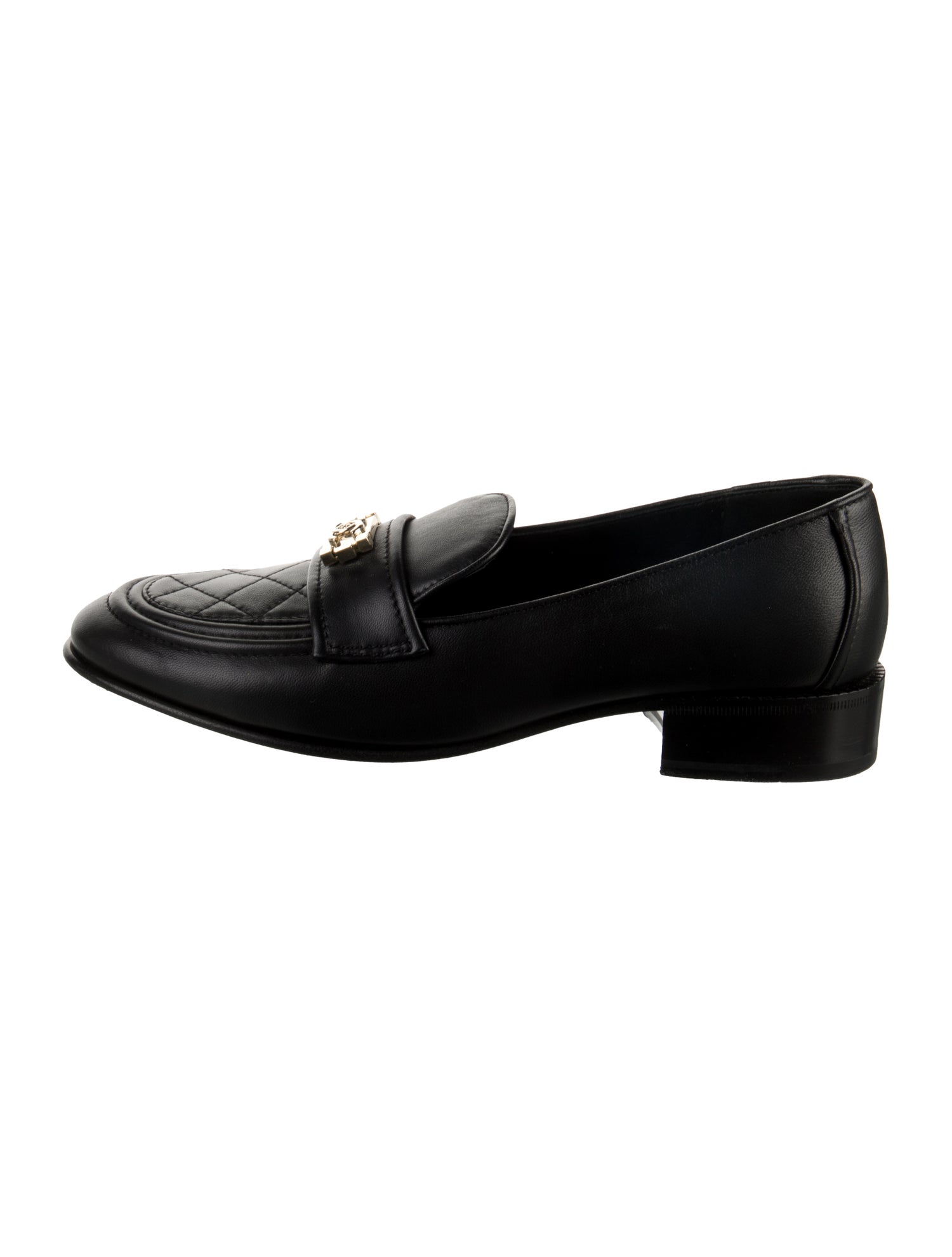 Interlocking Cc Logo Leather Loafers