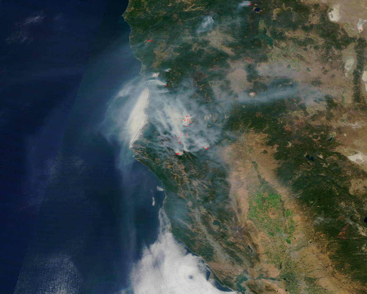 Fires in Shasta-Trinity National Forest, California