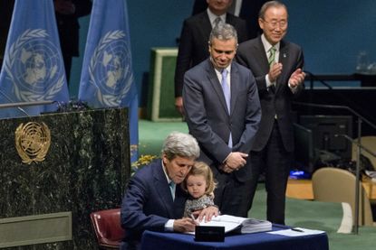 John Kerry signs historic climate change agreement