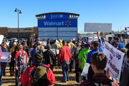 A rally against Walmart. 