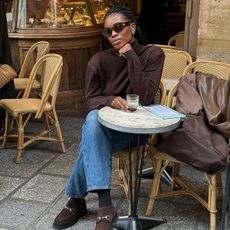 @nlmarilyn timeless fall outfit brown sweater jeans and gucci boots