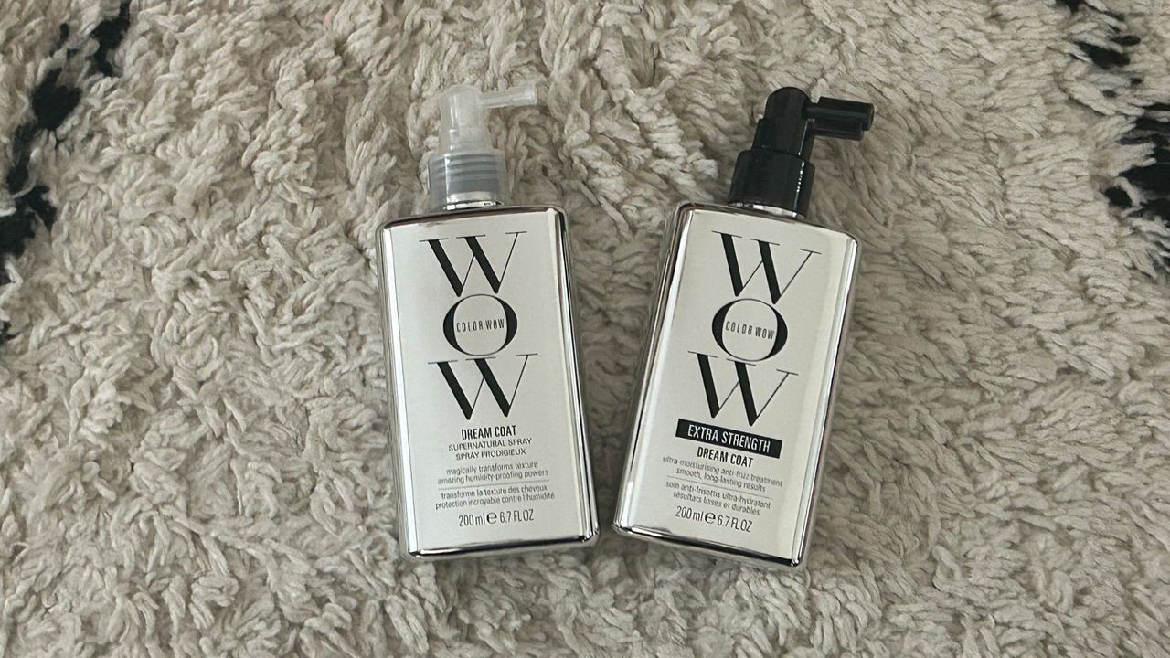 two bottles of Color Wow Extra Strength Dream Coat