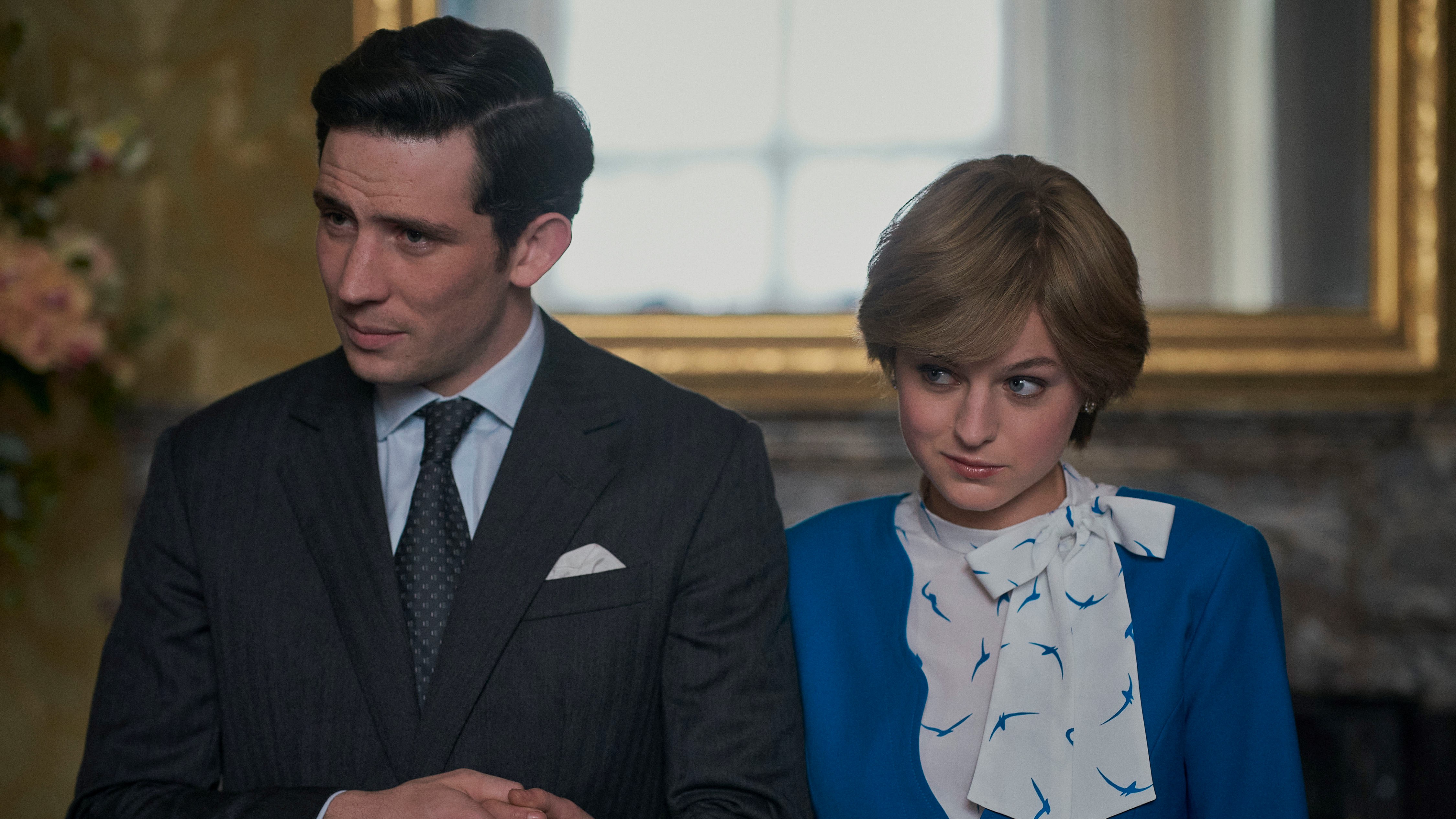 Josh O'Connor's Prince Charles and Emma Corrin's Diana engage in conversation in The Crown season 4