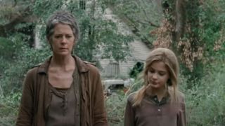 Carol and Lizzie in the Walking Dead.