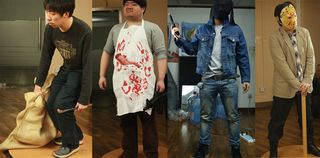 Song and his friends posed in makeshift costumes in order to create reference photos