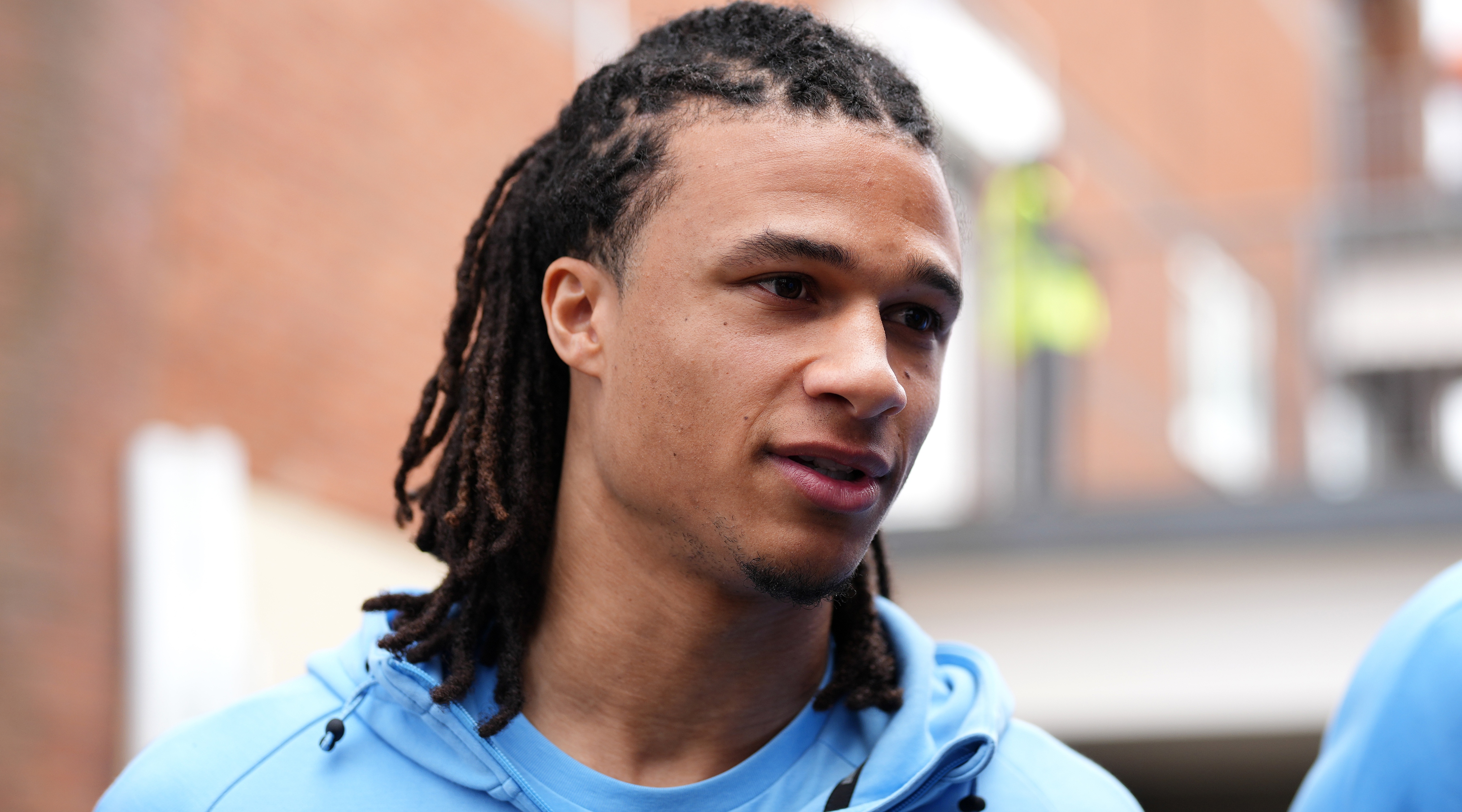 Nathan Ake of Manchester City arrives at the stadium prior to the Premier League match between Crystal Palace and Manchester City at Selhurst Park on March 11, 2023 in London, England.