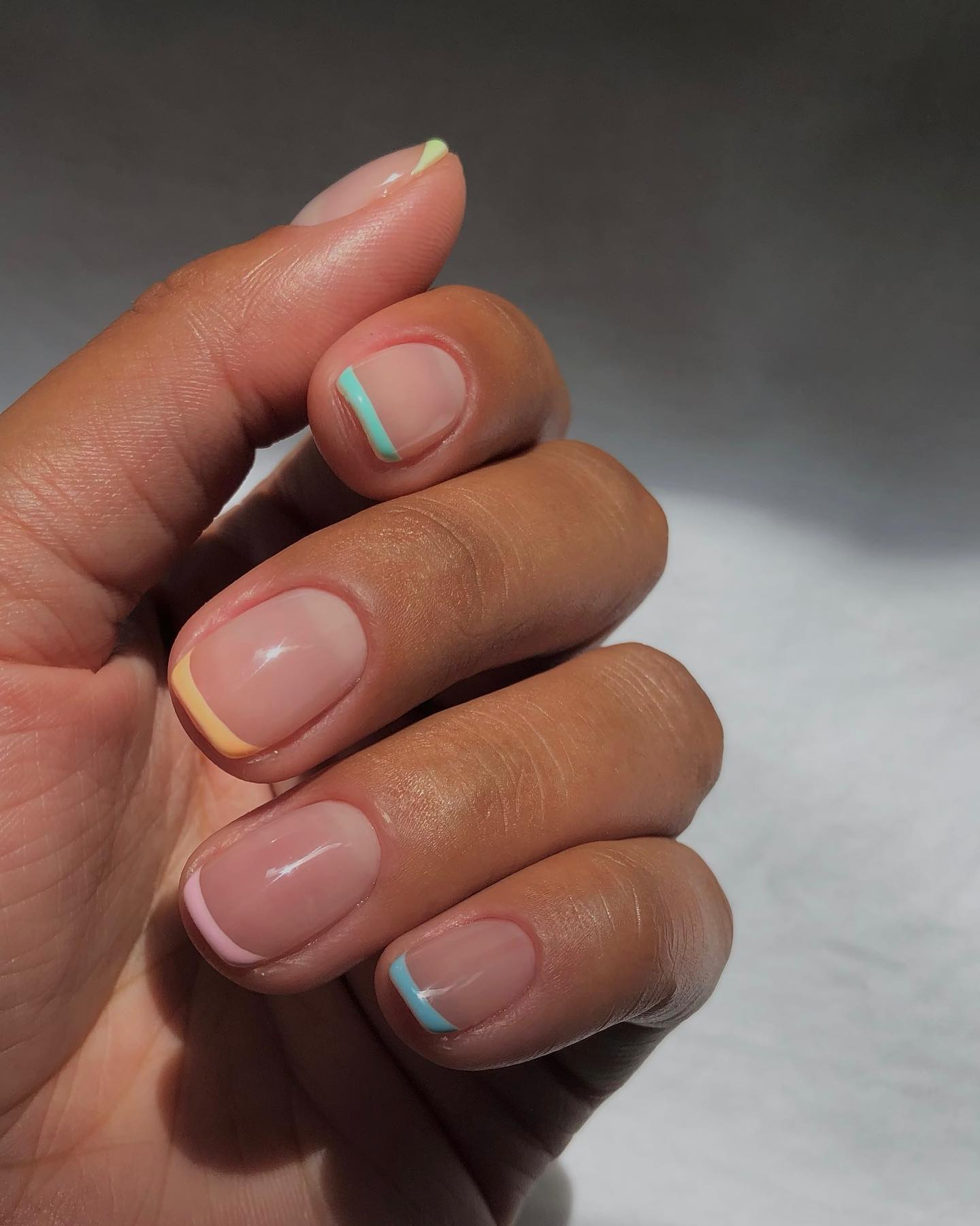 @iramshelton pastel French tip nail design