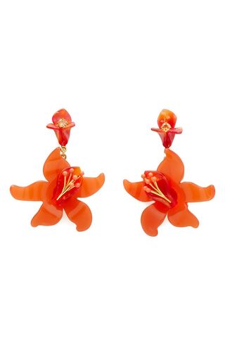 Brighten Up Flower & Cubic Zirconia Statement Drop Earrings