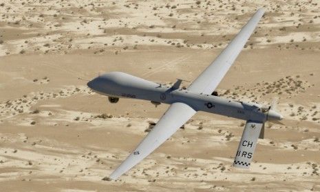 A U.S. Air Force MQ-1 Predator flies over Nevada