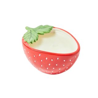 A strawberry candle