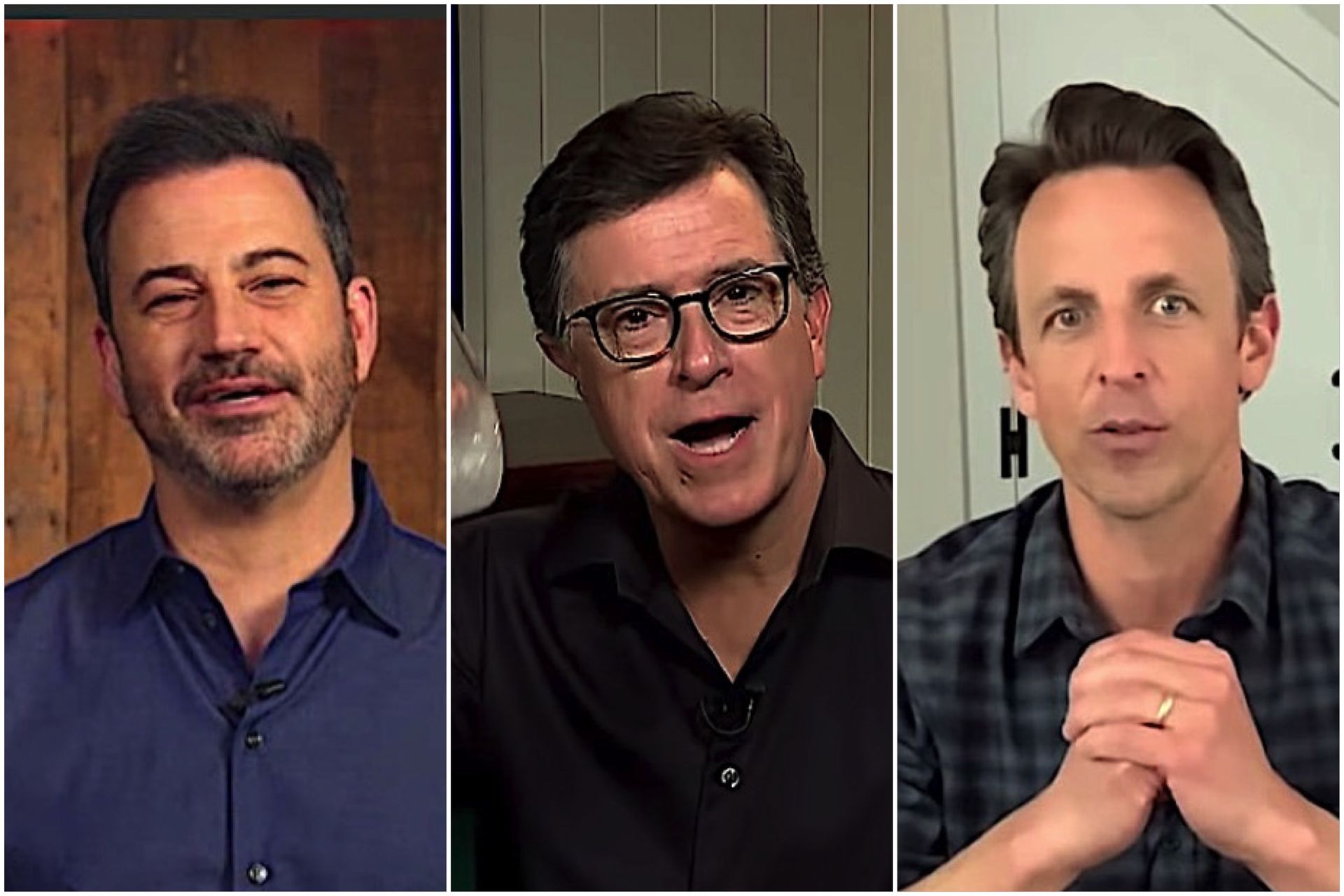 Stephen Colbert, Jimmy Kimmel, and Seth Meyers noticed Trump try to ...