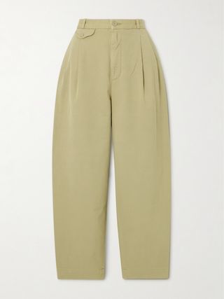 Becker Pleated Cotton-Twill Tapered Pants