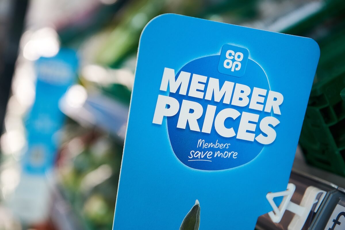 a co-op store banner that says member prices
