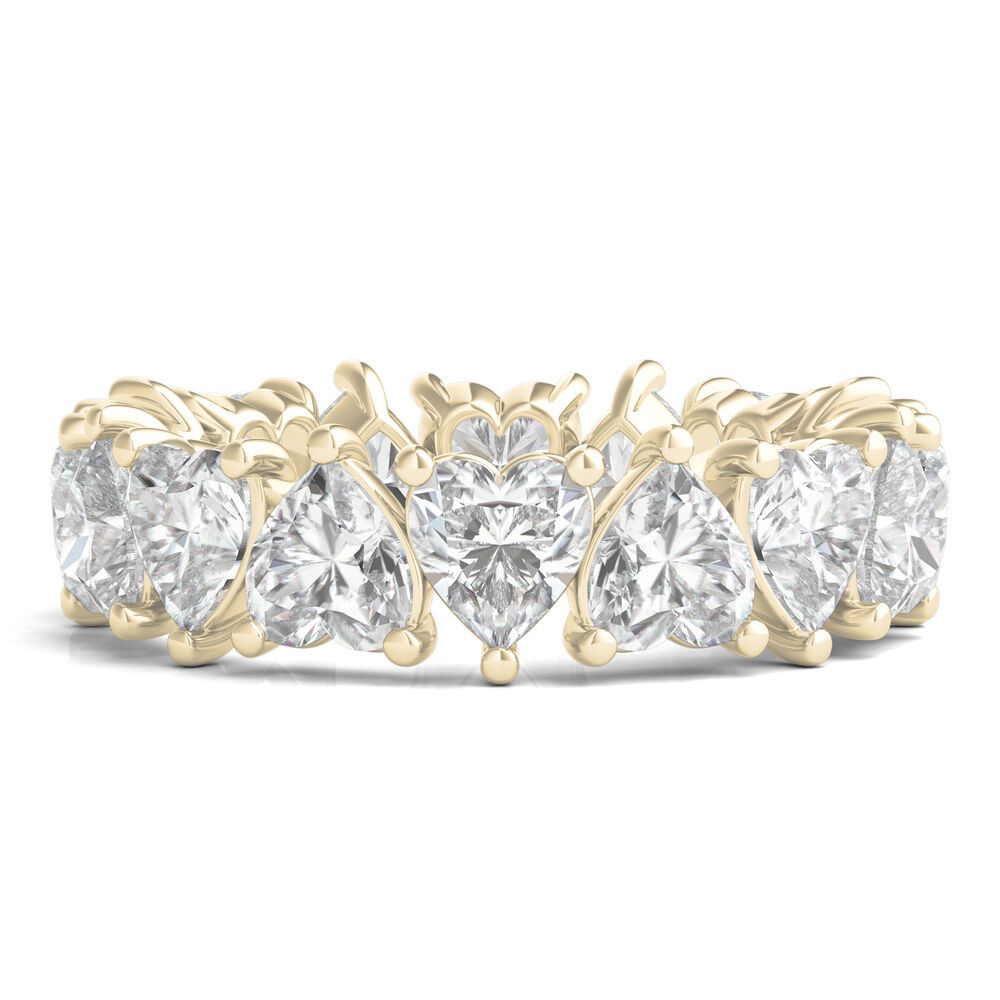 Heart-Shaped Lab Grown Diamond True Eternity Band in 14K Yellow Gold