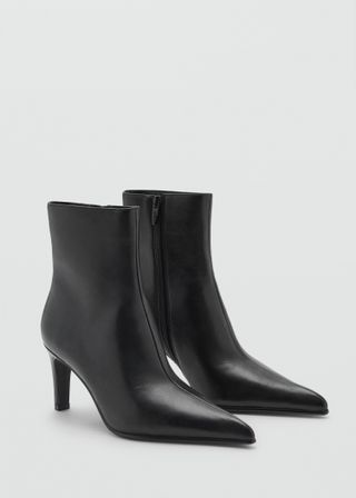 Leather Pointed Ankle Boots - Women | Mango Usa