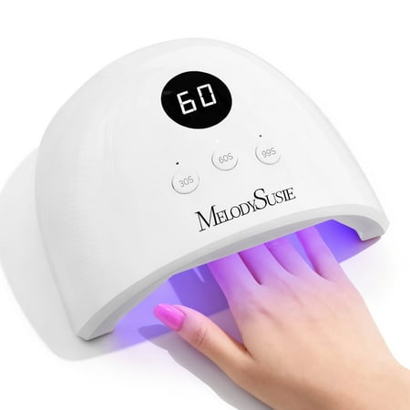 Melodysusie Uv Nail Lamp, Plus30f Uv Light for Gel Nails True 36w Professional Led Nail Dryer With 3 Timer, Smart Sensor, Lcd Display,white