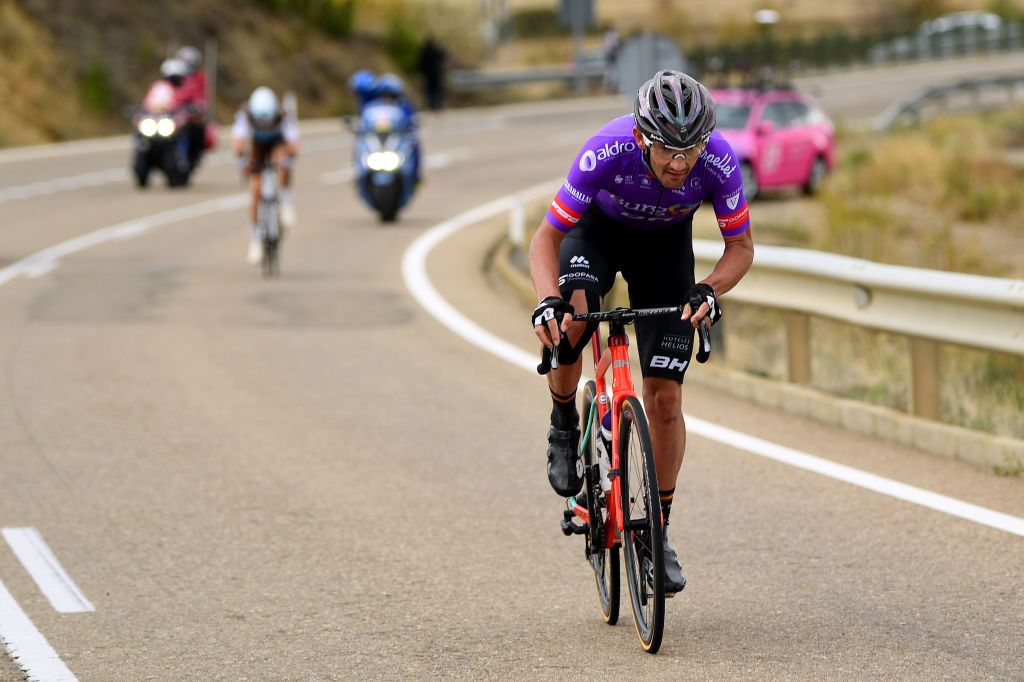 EJEADELOSCABALLEROS SPAIN OCTOBER 23 Willie Smit of South Africa and Team Burgos BH Breakaway during the 75th Tour of Spain 2020 Stage 4 a 1917km stage from Garray Numancia to Ejea de los Caballeros lavuelta LaVuelta20 La Vuelta on October 23 2020 in Ejea de los Caballeros Spain Photo by David RamosGetty Images