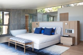 custom-designed American oak bed
