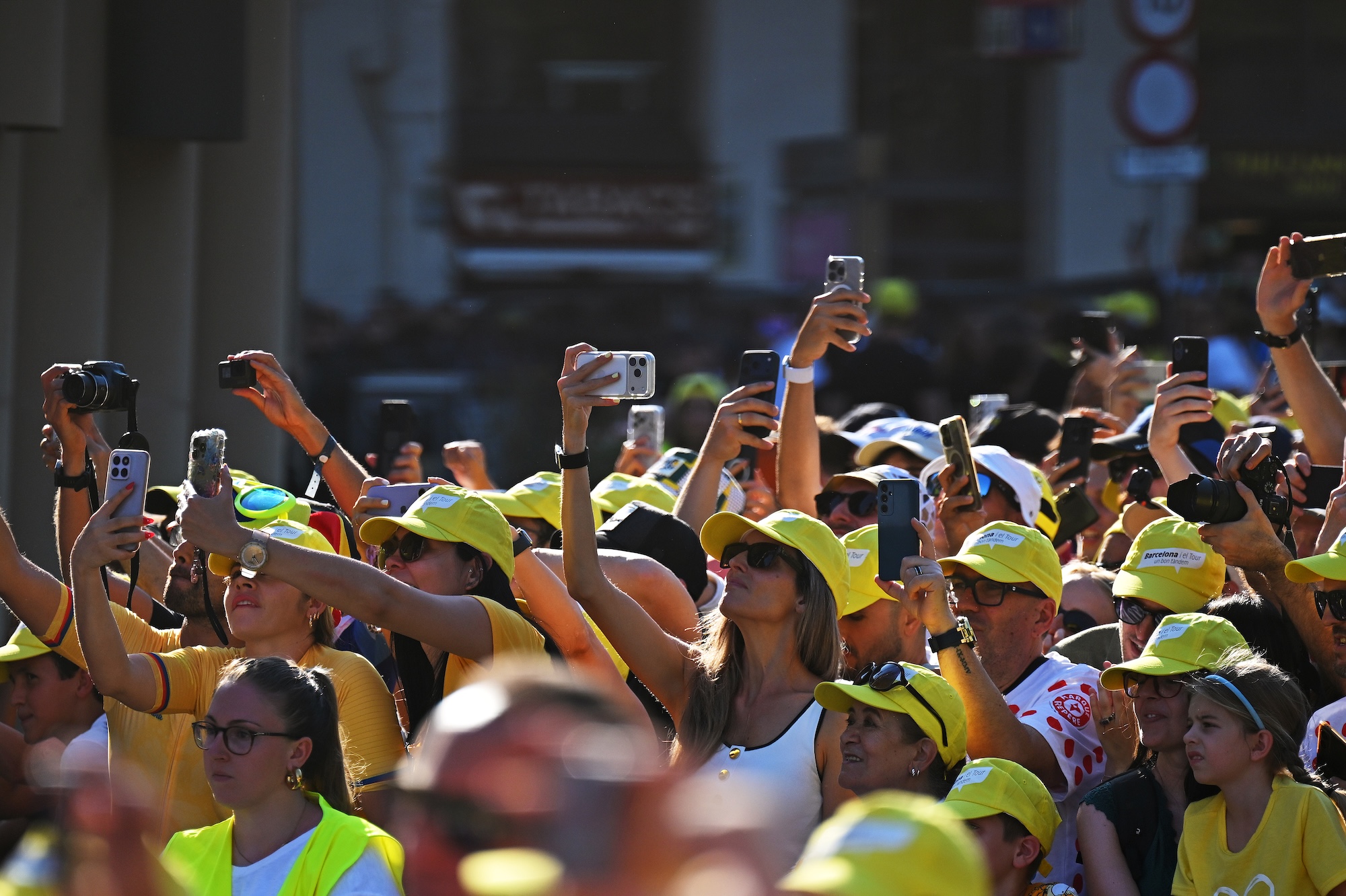 BARCELONA, SPAIN - JULY 02: Fans during the team presentation prior to the 113th Tour de France 2026 / #UCIWT / on July 02, 2026 in Barcelona, Spain. (Photo by Tim de Waele/Getty Images)