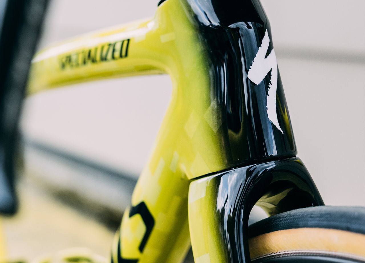 Kim Le Court's Specialized S-Works Tarmac SL8 black headtube