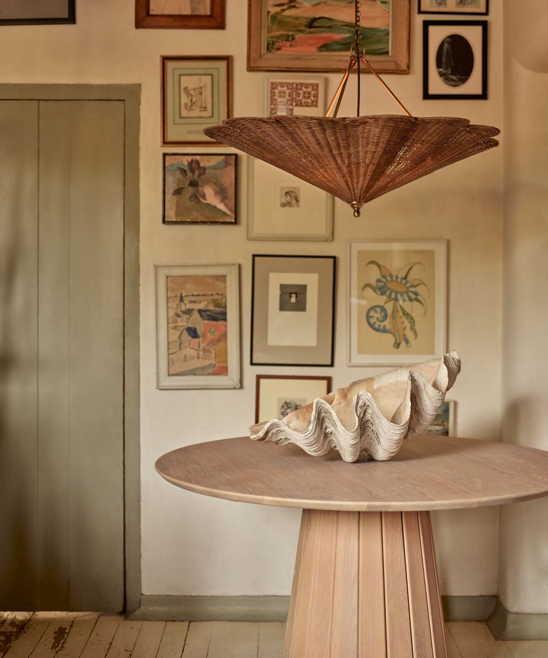 neptune entryway with table and gallery wall