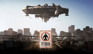 District 9 a spaceship above South Africa