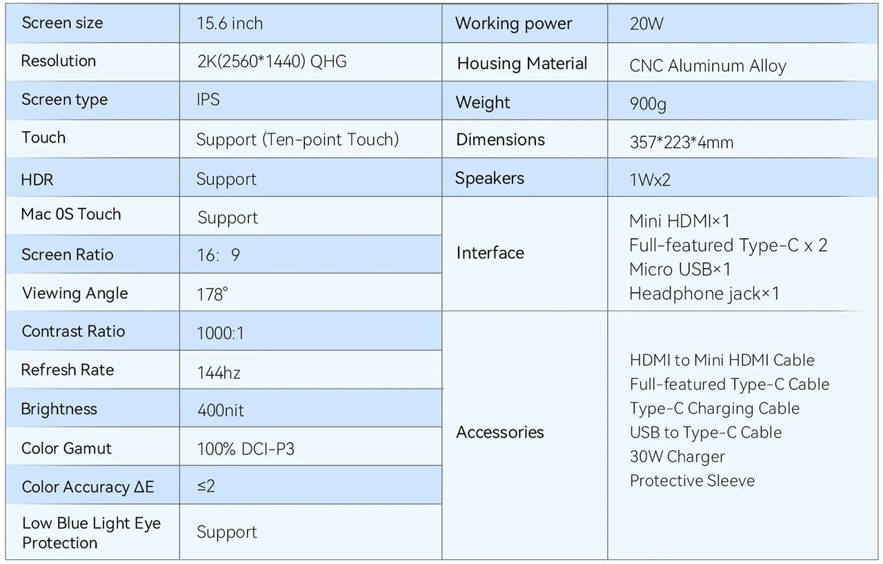 Minisforum MSS-A156 portable monitor