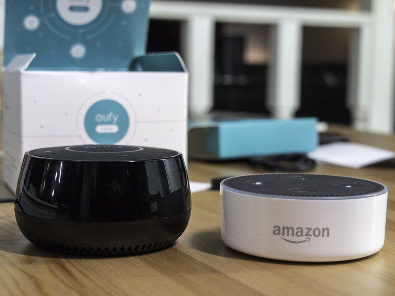 Amazon Echo Dot and Eufy Genie