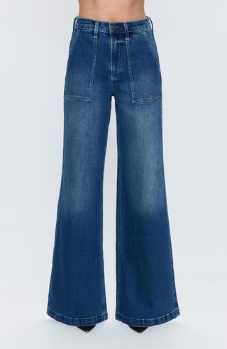 Lana-Jeans mit hoher Taille und weitem Bein