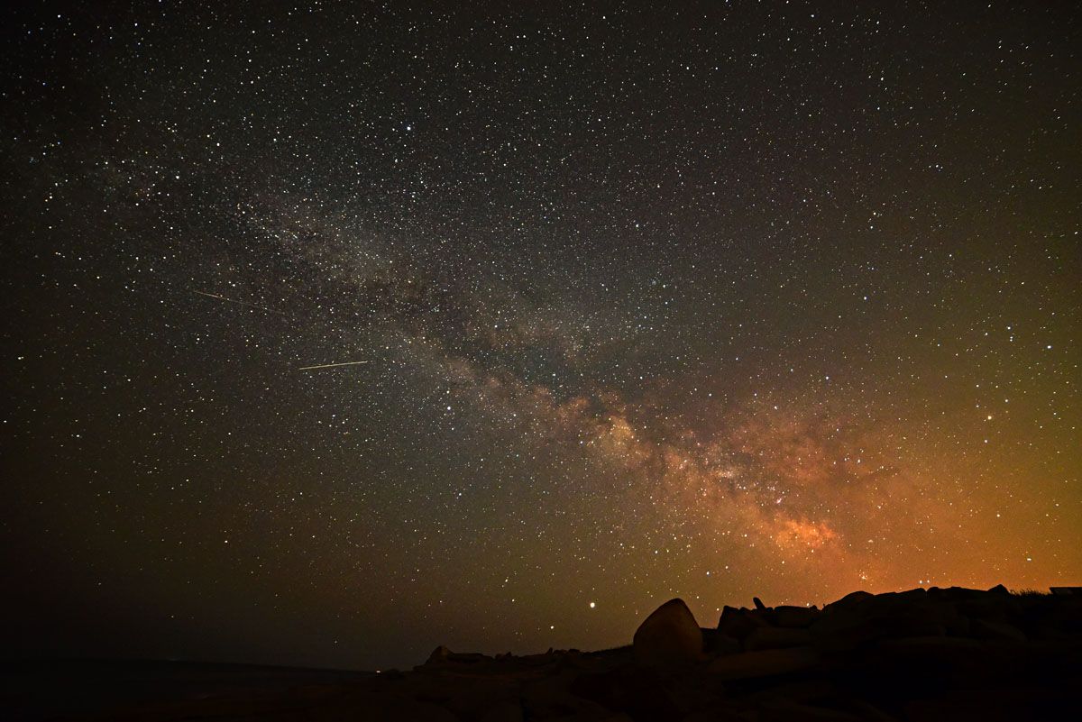 Photographer Andrew March captured these images of Lyrid meteors over Rockport, Massachusetts, on April 19, 2020.