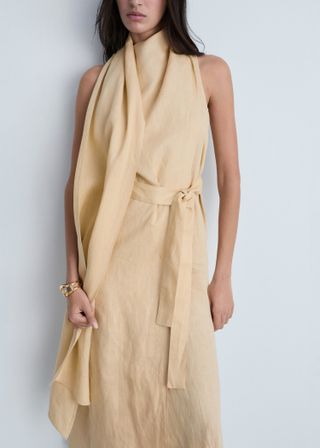 Mango Belt Linen Dress 