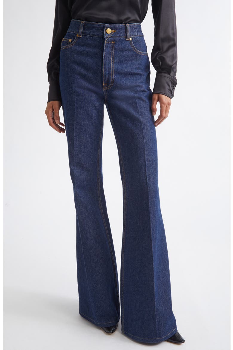 High Waist Slim Stretch Denim Flare Jeans