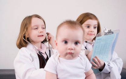 baby and siblings