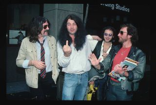 Deep Purple at a press conference in 1984 (without Ritchie Blackmore)
