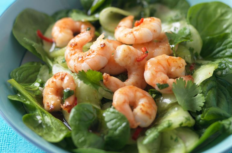 Prawn salad with pickled cucumber