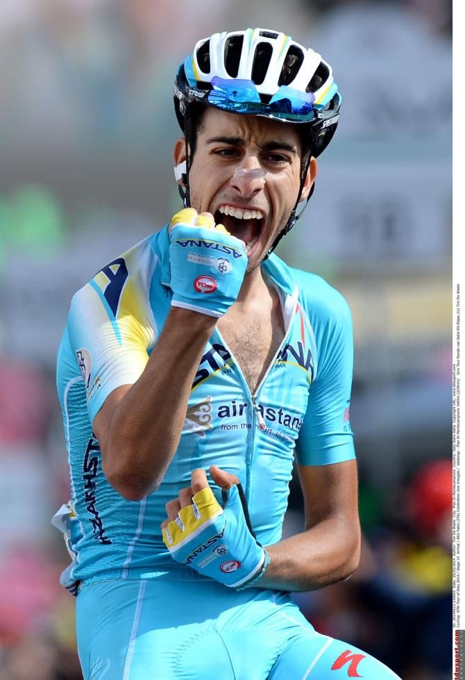 Fabio Aru (Team Astana) wins stage 15 of the Giro d'Italia to Montecampione