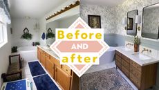 Before and after of country bathroom