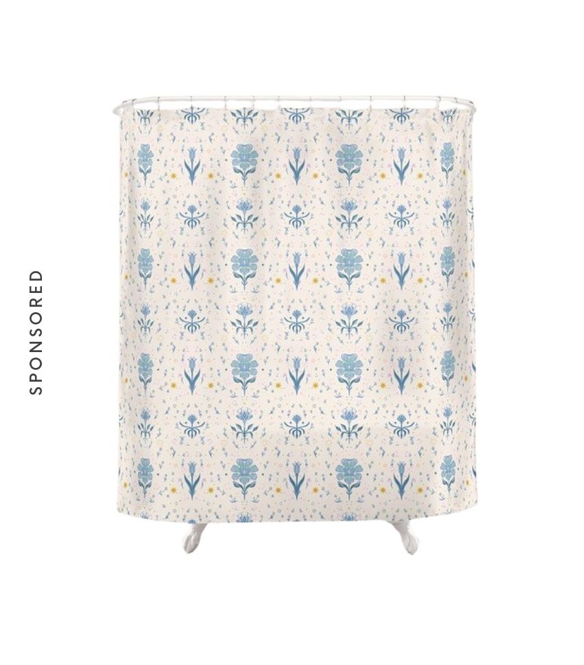 Society6, Vintage Floral Harmony Pattern Shower Curtain