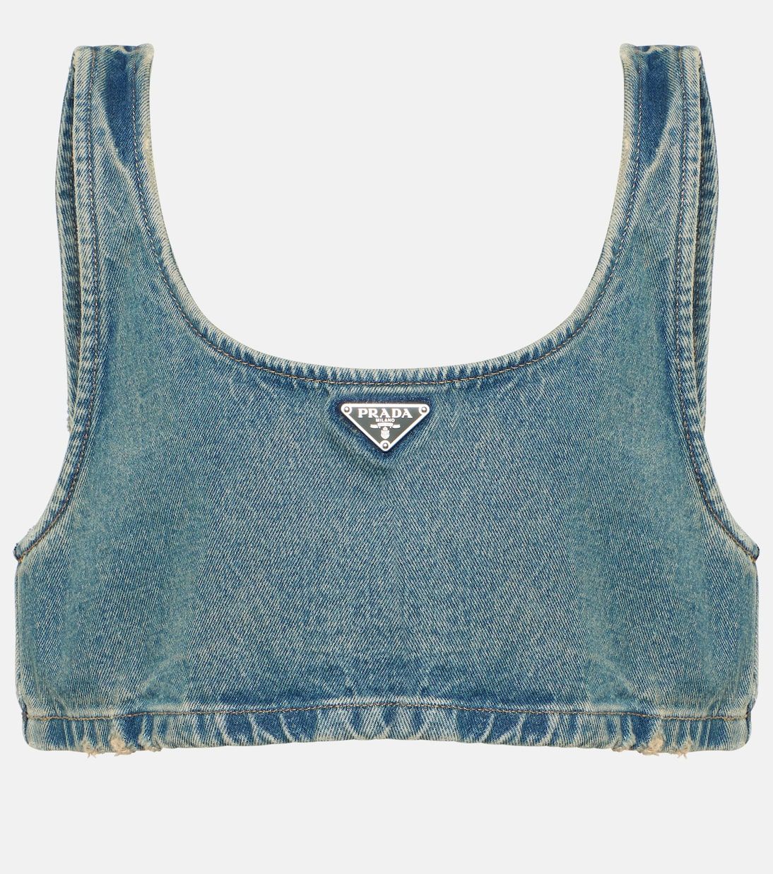 Logo Denim Bra Top