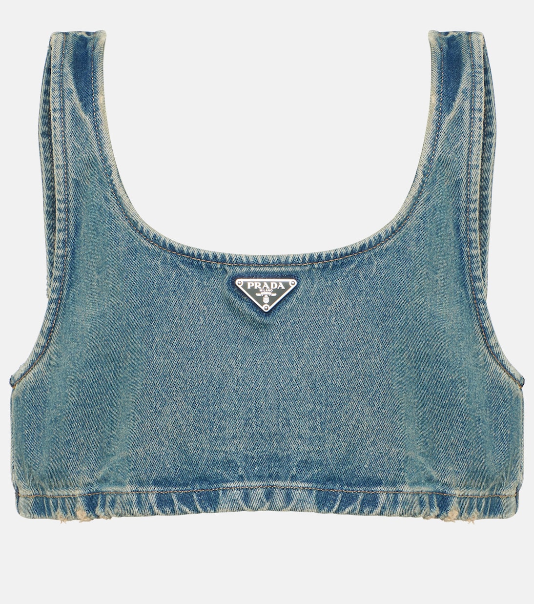 Logo Denim Bra Top