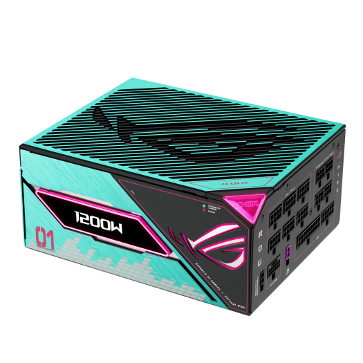 Various bits of hardware from the Asus x Hatsune Miku collaboration.