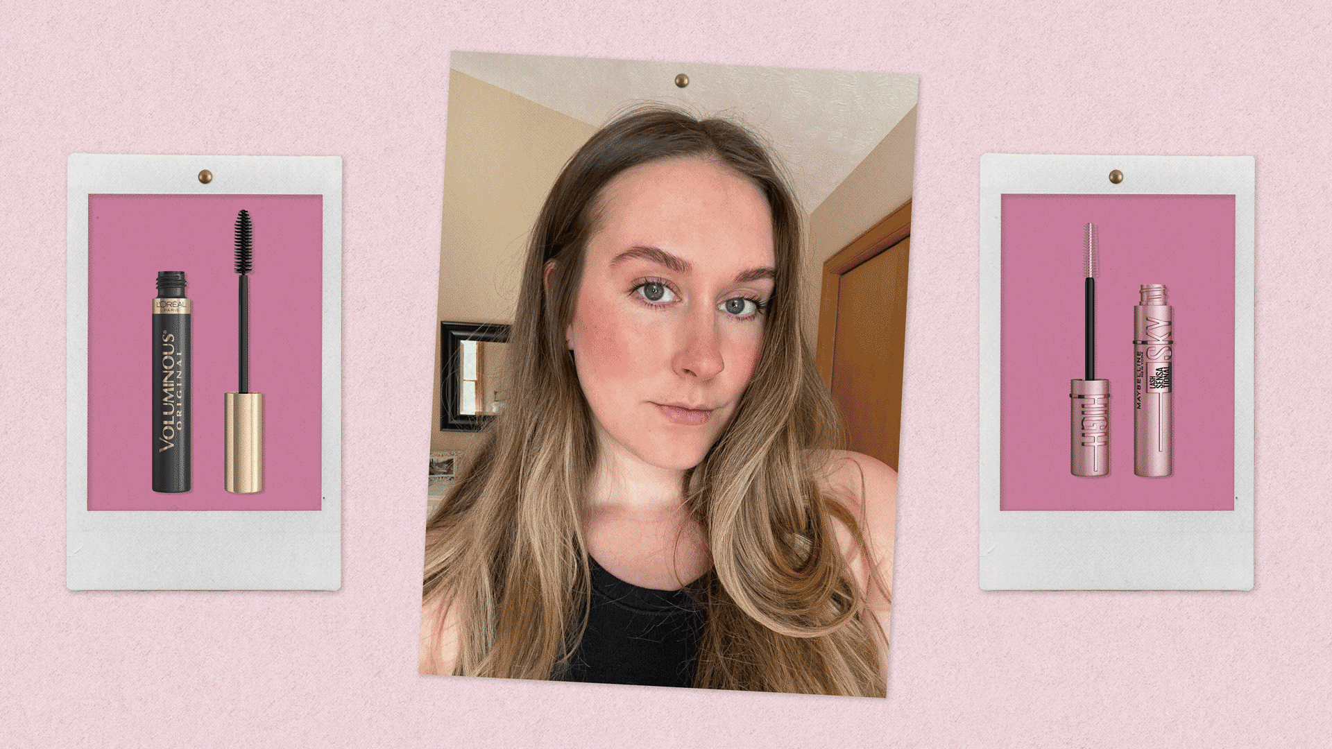 Beauty editor Kaitlyn McLintock wearing drugstore mascara.