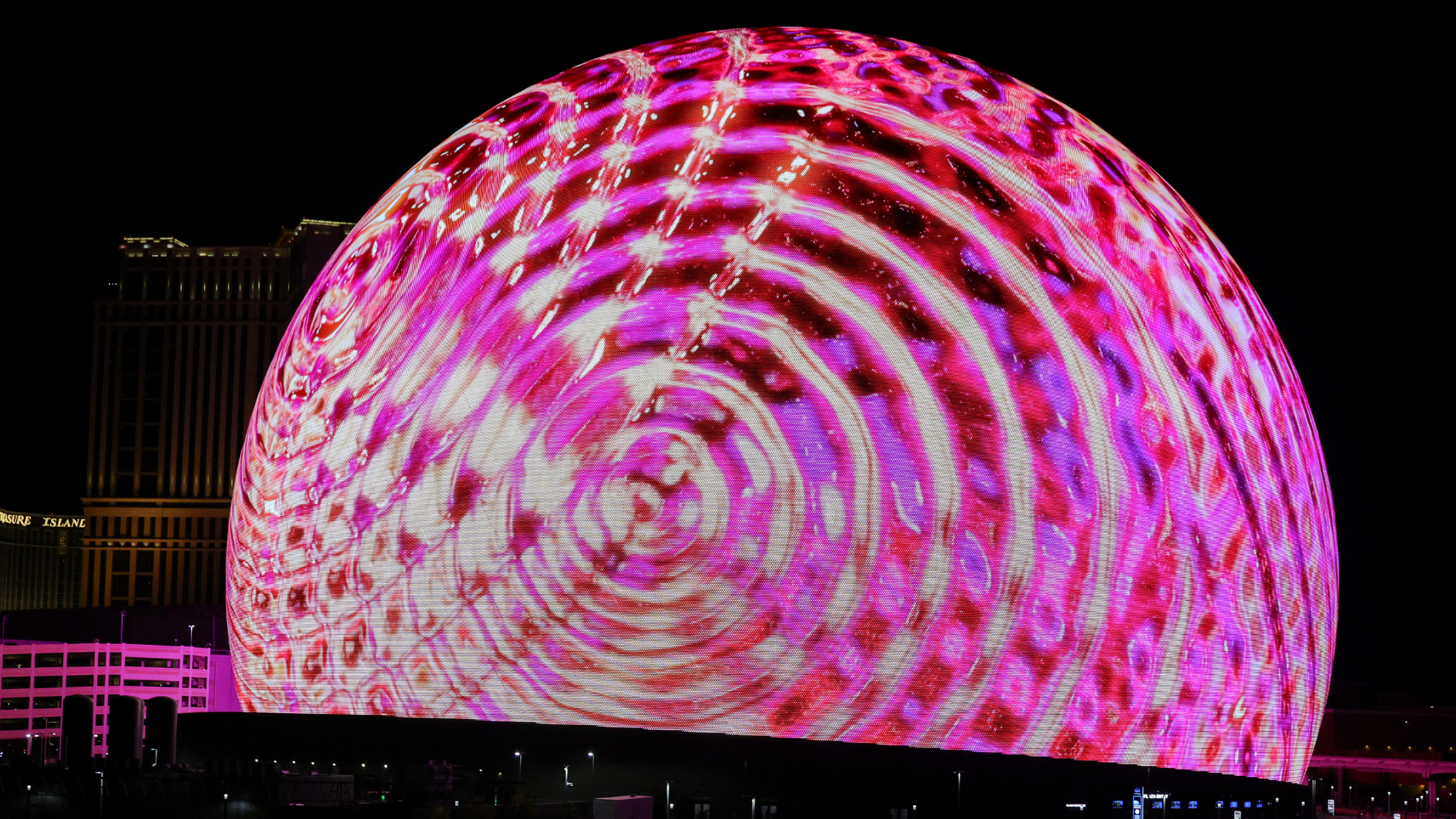 Sphere lights up on December 08, 2024 in Las Vegas