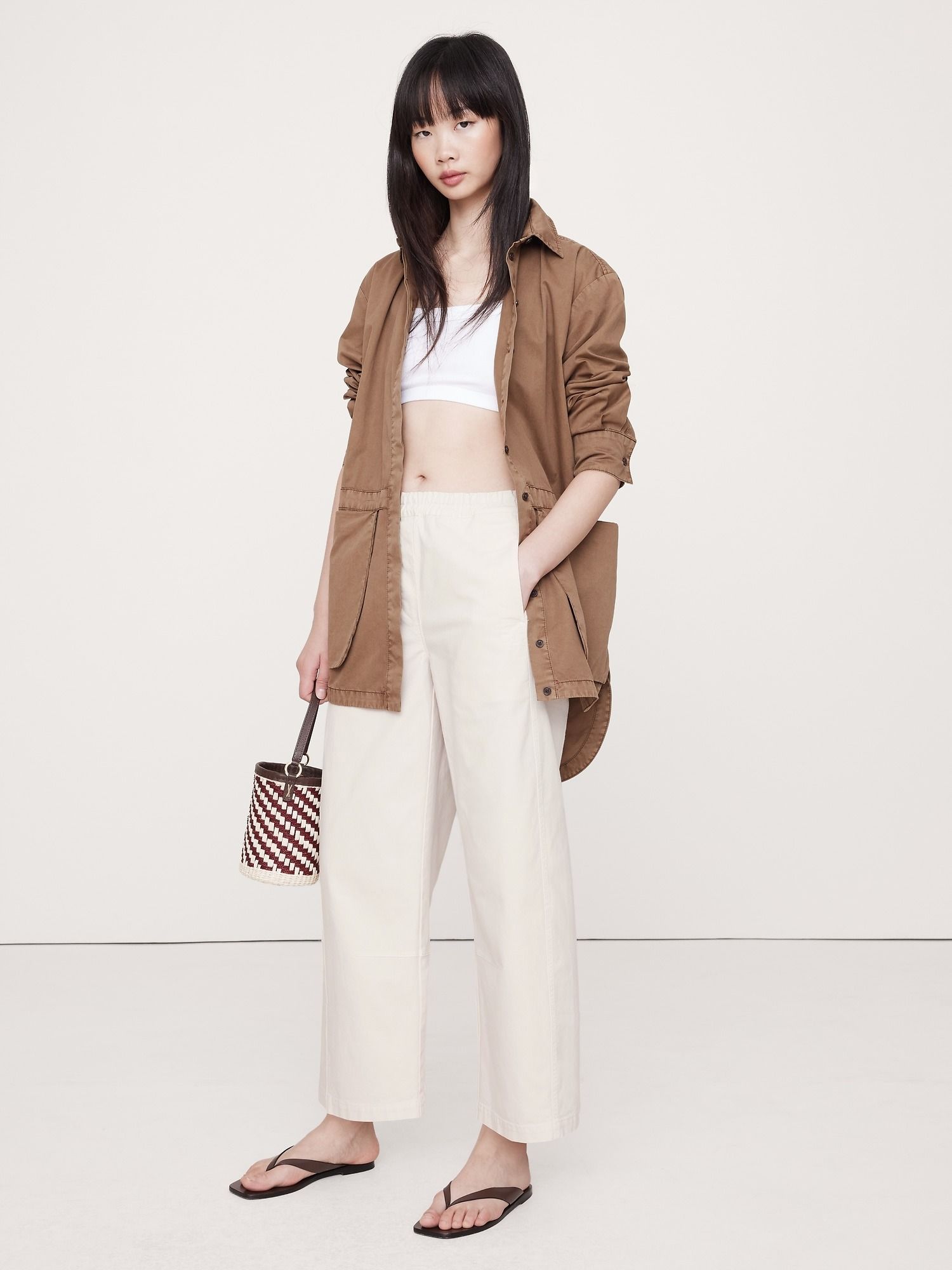 Banana Republic, Mid-Rise Relaxed Painter's Pull-On Pant