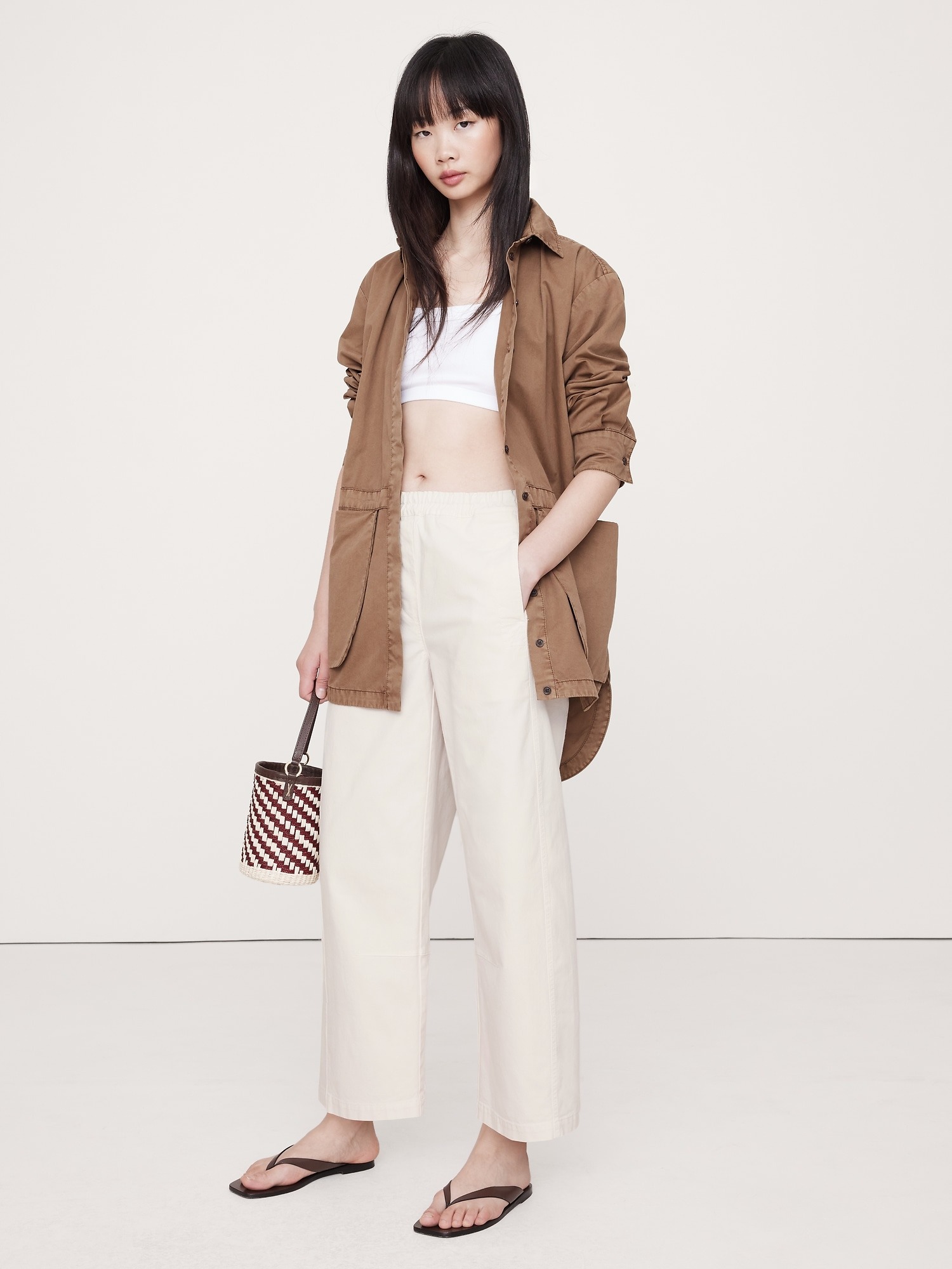 Banana Republic, Mid-Rise Relaxed Painter's Pull-On Pant